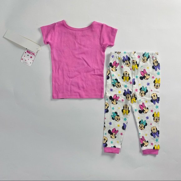 Minnie Mouse Toddler Girl Snug Fit Cotton Short Sleeve Pajamas - Picture 3 of 6